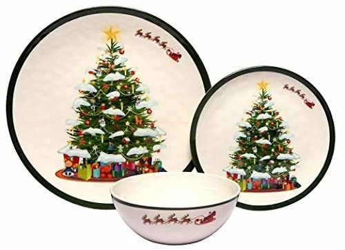 Melamine Christmas Tree Dinnerware Set