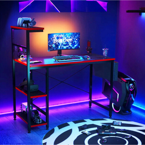 Computer Gaming Desk with LED Lights