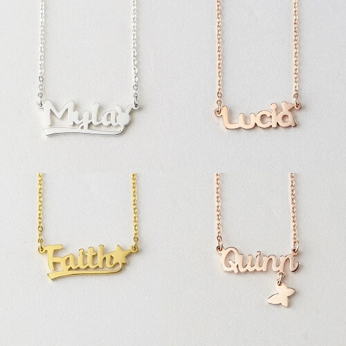 Monogrammed Name Necklace for Girls