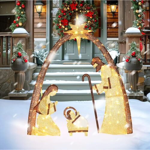 5ft Lighted Outdoor Nativity Scene