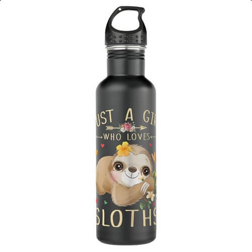 Just A Girl Who Loves Sloths Stainless Steel Water Bottle