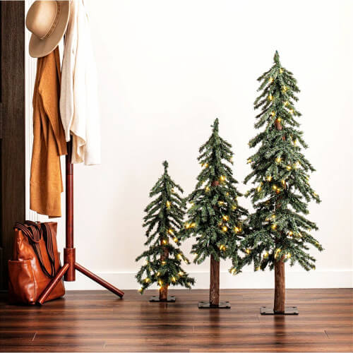 Set of 3 Pencil Trees With Lights