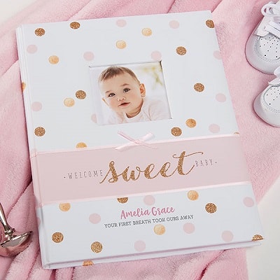 Sweet Sparkle Baby Girl Personalized Memory Book