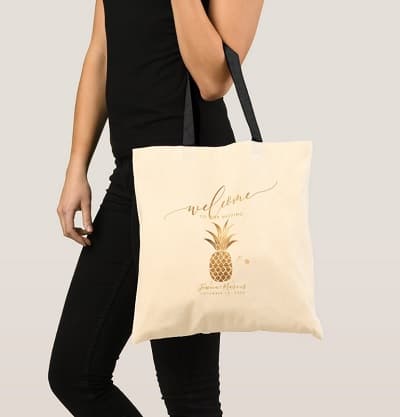Faux Gold Pineapple Welcome Gifts Tote Bag