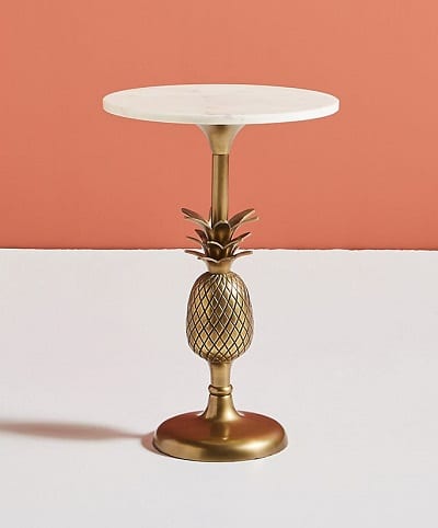 Pineapple Pedestal Side Table