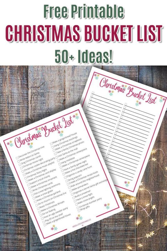 57+ Christmas Bucket List Ideas {Free Printable}