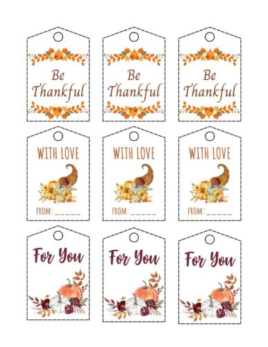 Free Printable Fall Gift Tags