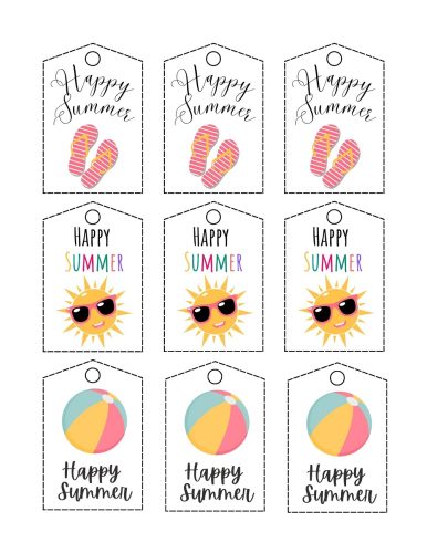 Free Printable Happy Summer Gift Tags