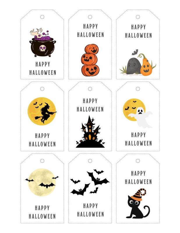 Free Printable Happy Halloween Gift Tags