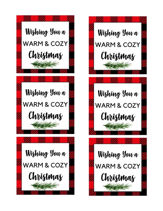 Free Printable Warm And Cozy Christmas Gift Tags