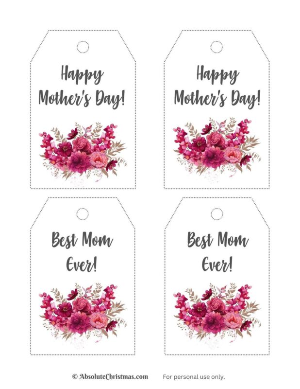 Free Printable Mother's Day Gift Tags