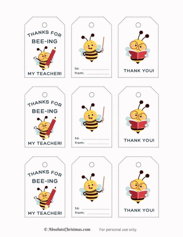 Free Printable Bee Gift Tags