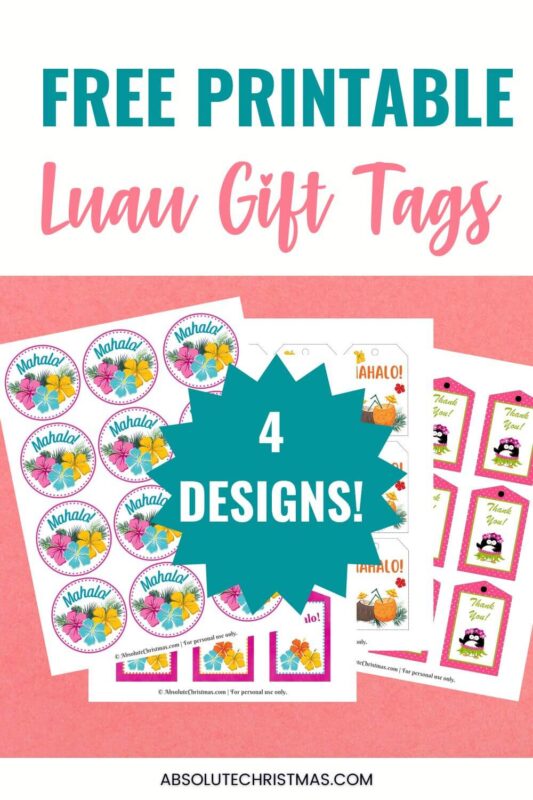 Free Printable Luau Gift Tags Pin