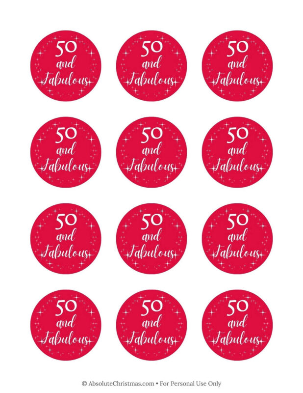 Free Printable 50th Birthday Cupcake Toppers