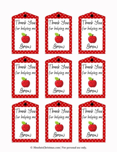 Free Thank You For Helping Me Grow Gift Tags