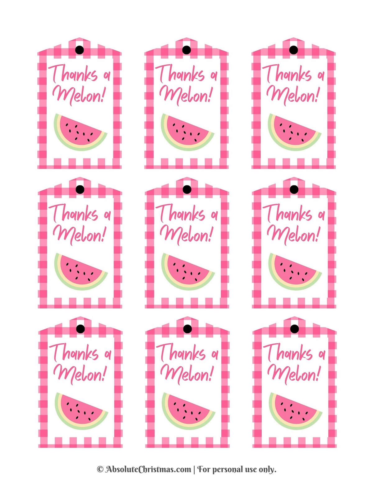 Free Printable Watermelon Gift Tags