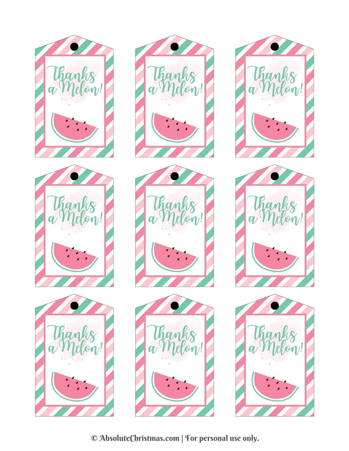 Free Printable Watermelon Gift Tags