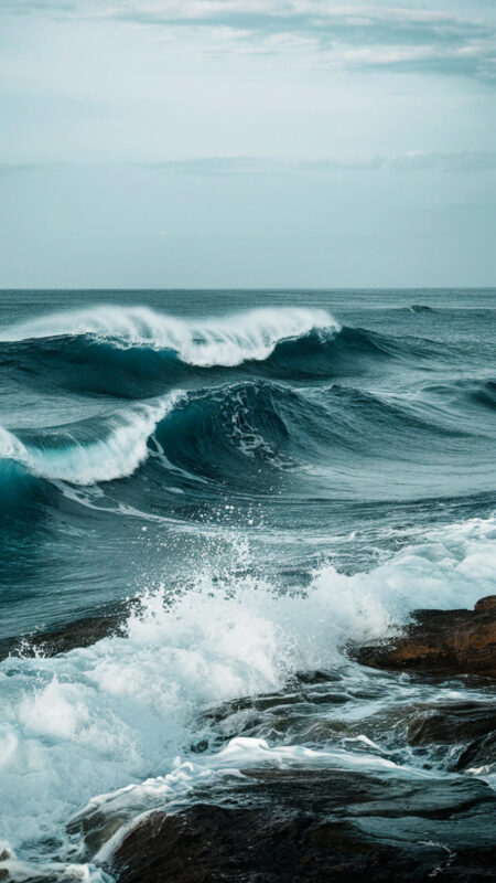 Crashing Waves on a Rocky Shore
