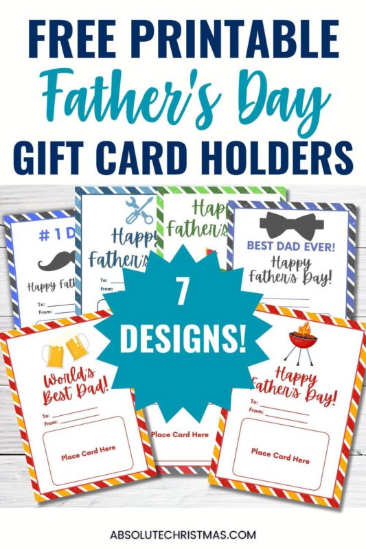 Free Printable Father's Day Gift Card Holders Pin 1