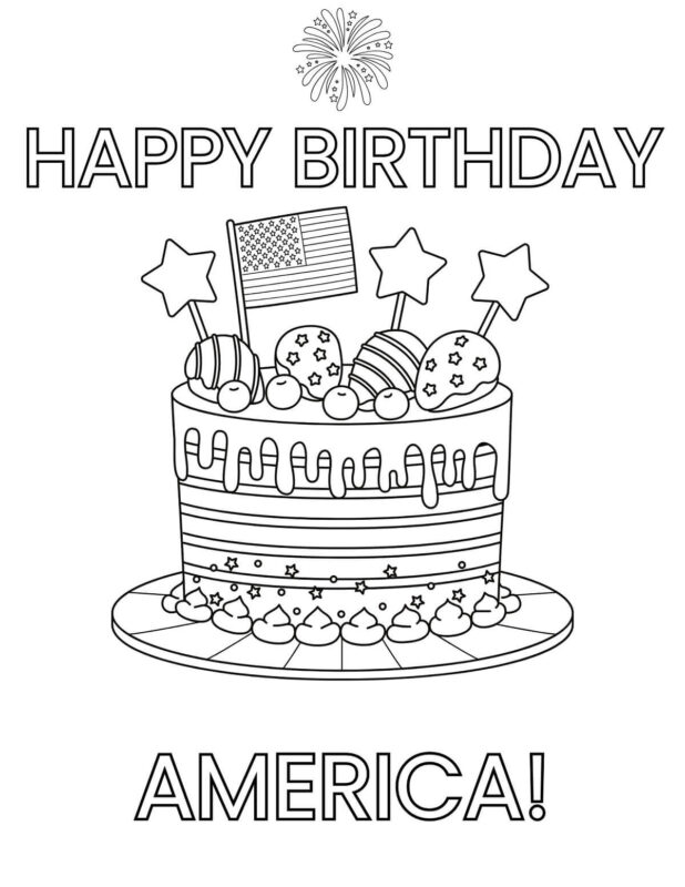 Happy Birthday America Patriotic Cake