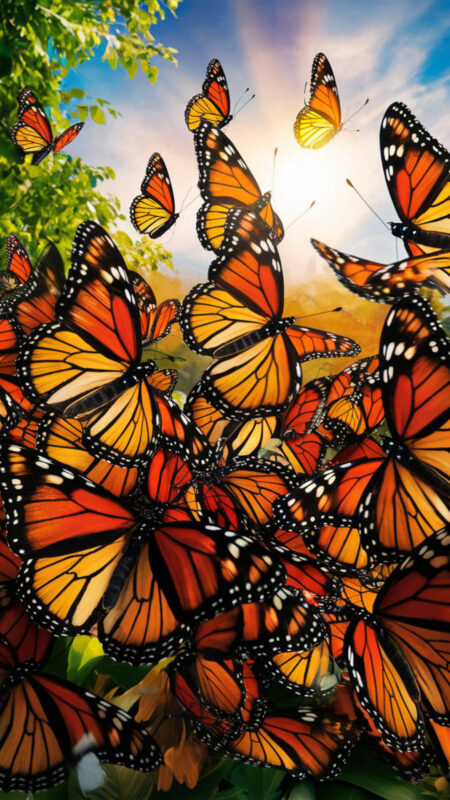 Monarch Butterflies Phone Wallpaper