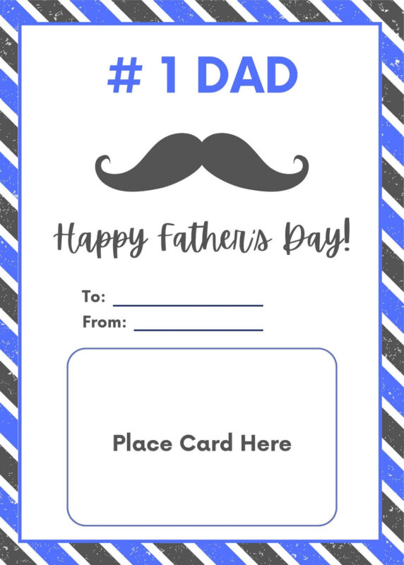 Moustache Father's Day Gift Card Holder