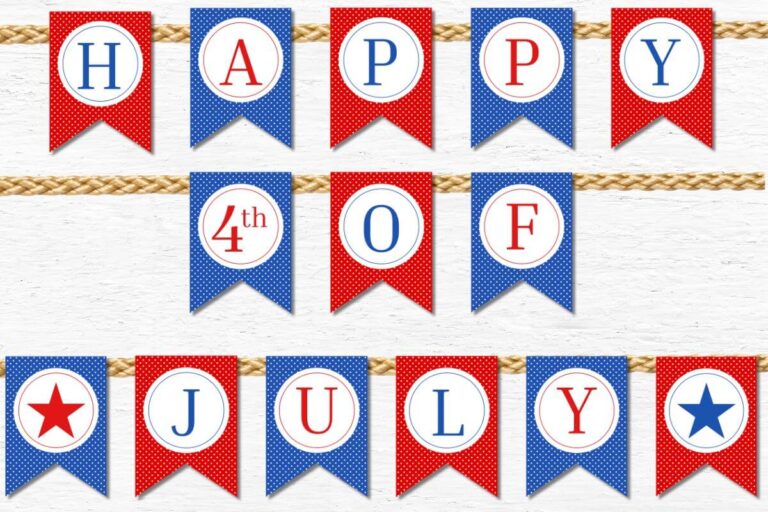 Printable 4th of July Banner