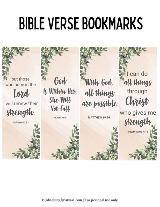 Printable Bible Verse Bookmarks Eucalyptus