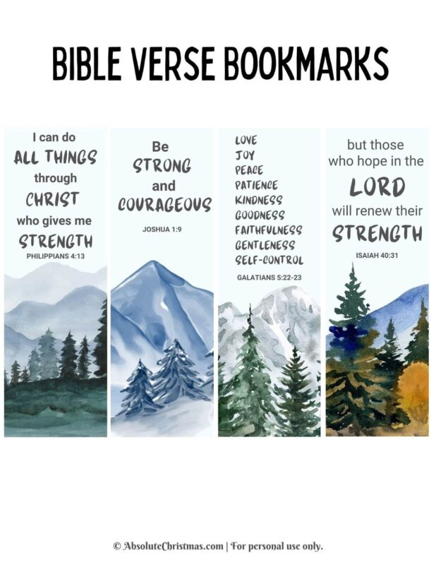 Printable Bible Verse Bookmarks Mountains