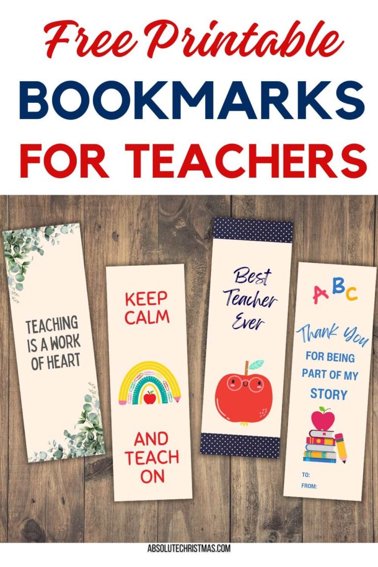 Free Printable Bookmarks For Teachers