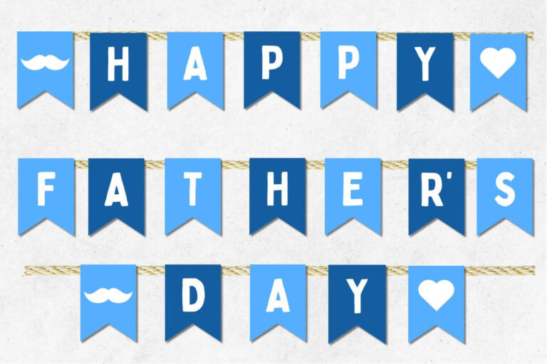 Printable Father's Day Banner Blue