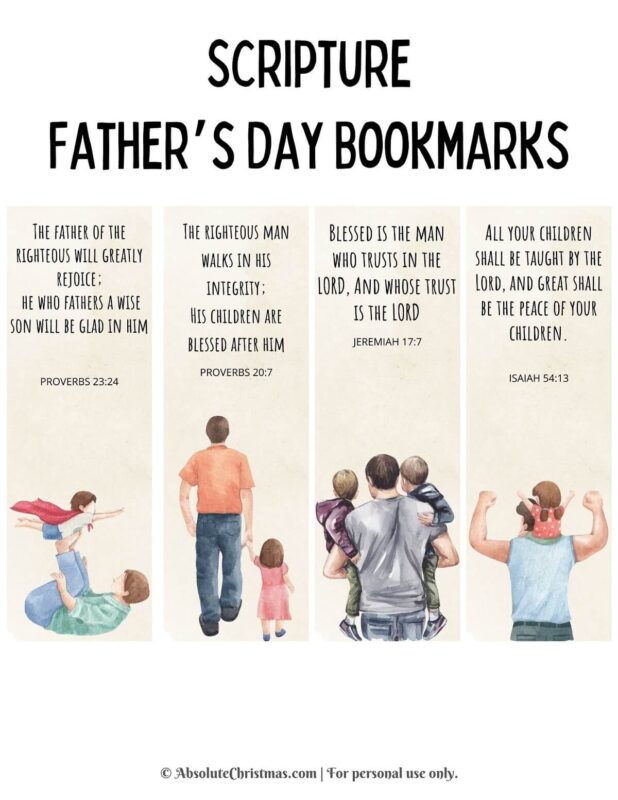 Printable Father's Day Scripture Bookmarks