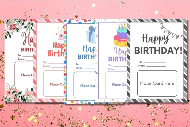 Free Printable Happy Birthday Gift Card Holders
