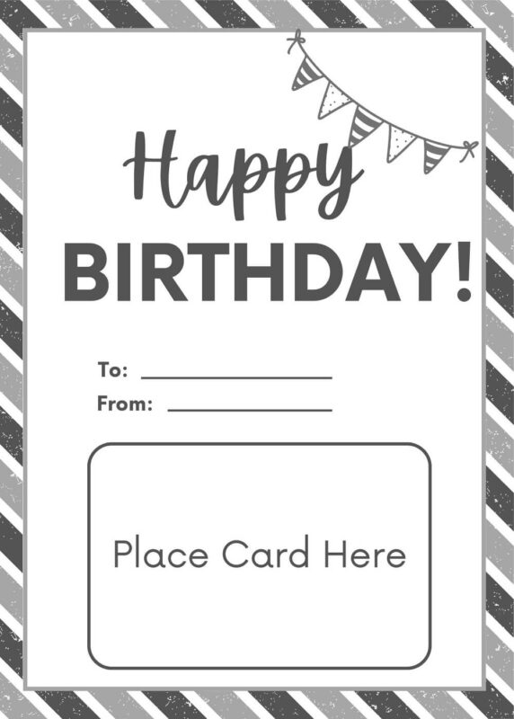 Grey Happy Birthday Gift Card Holder