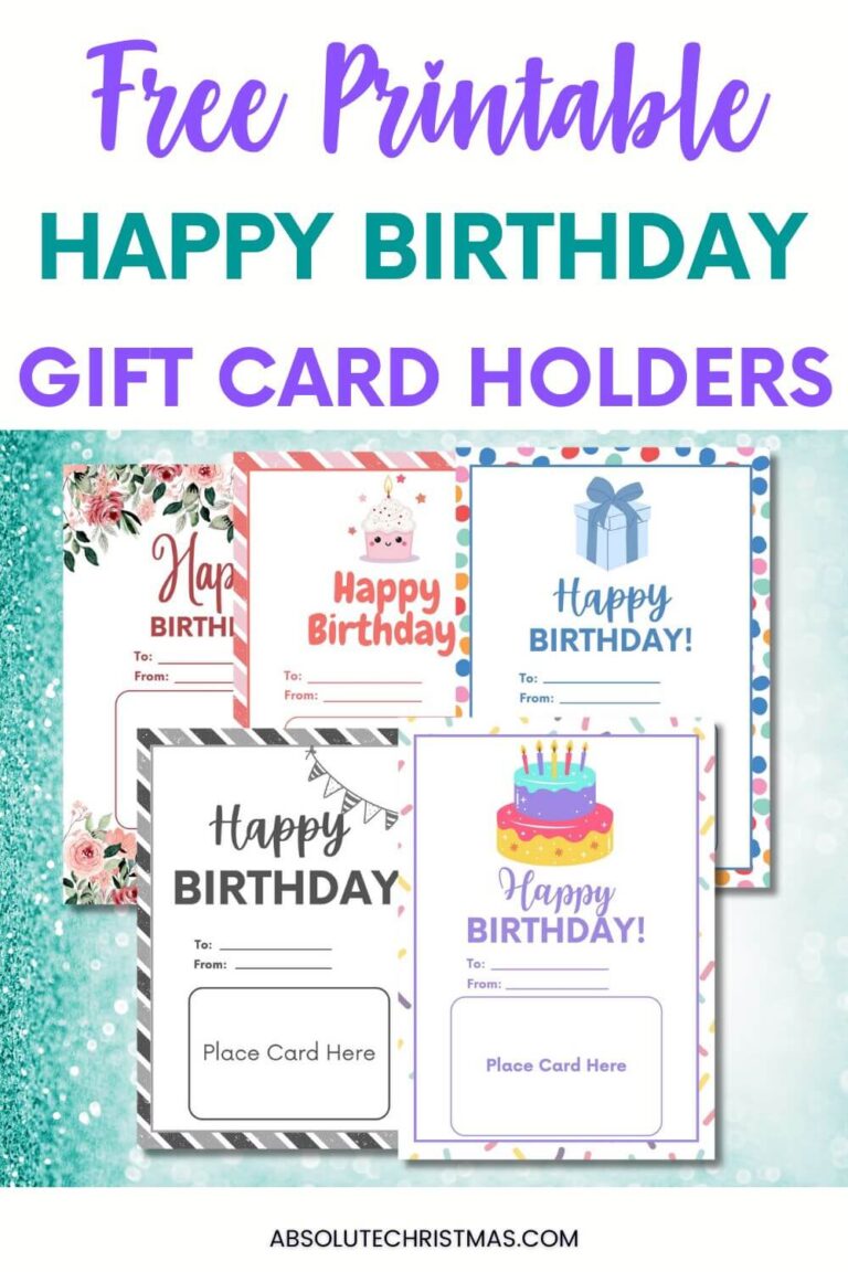 Free Printable Happy Birthday Gift Card Holders