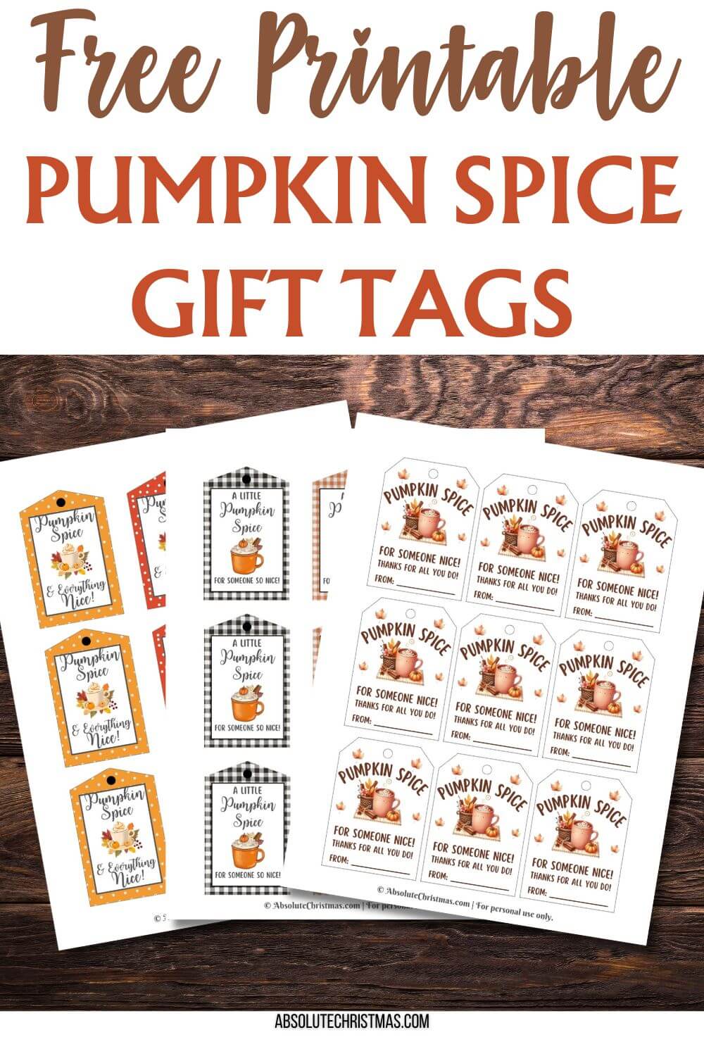 Free Printable Pumpkin Spice Gift Tags Pin 1