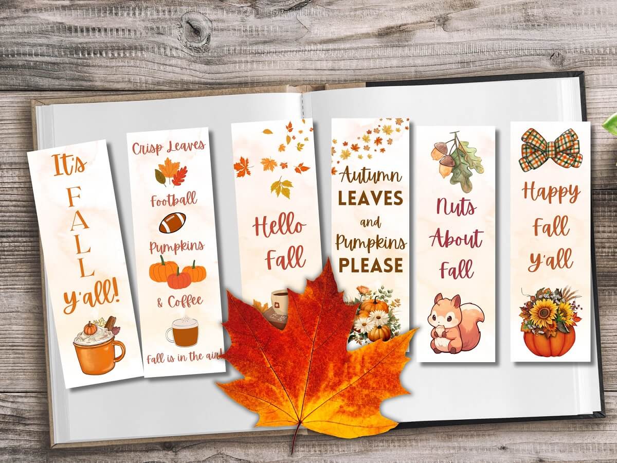 Printable Autumn Bookmarks