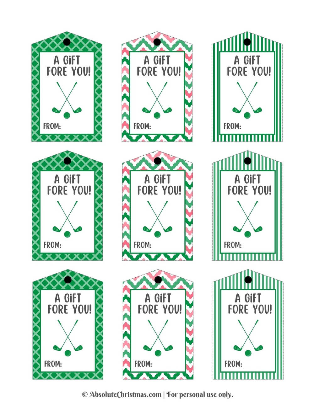 Printable Golf Gift Tags 2