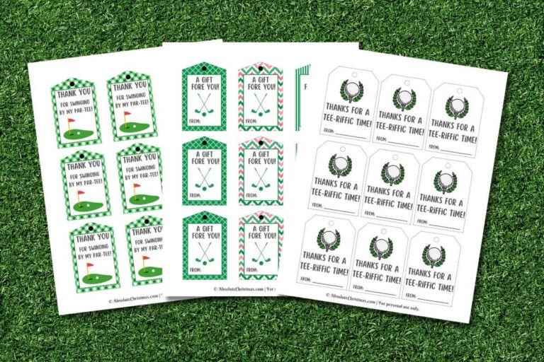 Free Printable Golf Gift Tags