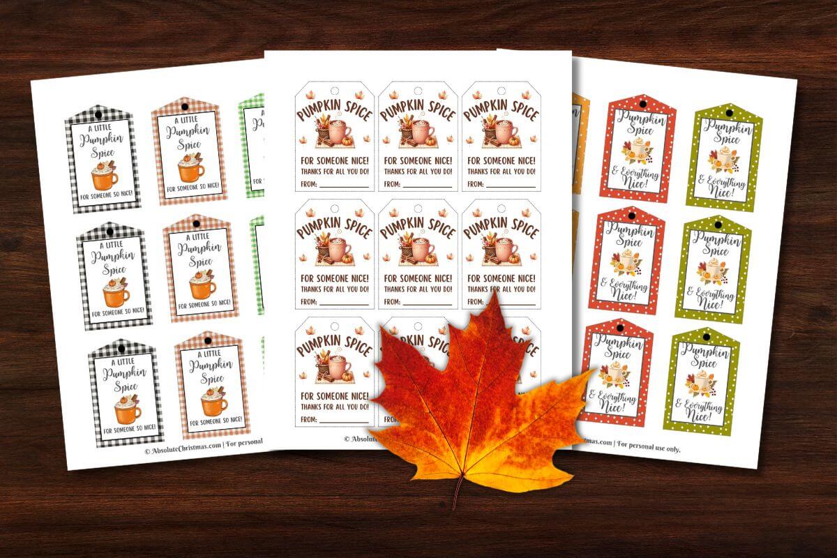 Printable Pumpkin Spice Gift Tags Featured