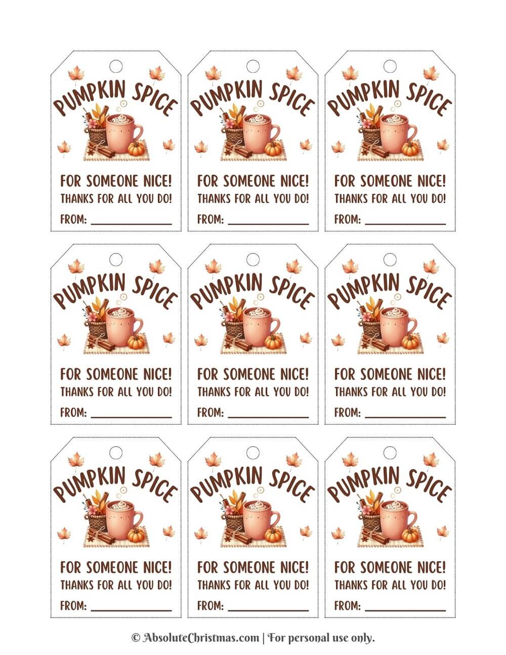 Pumpkin Spice Gift Tags 3