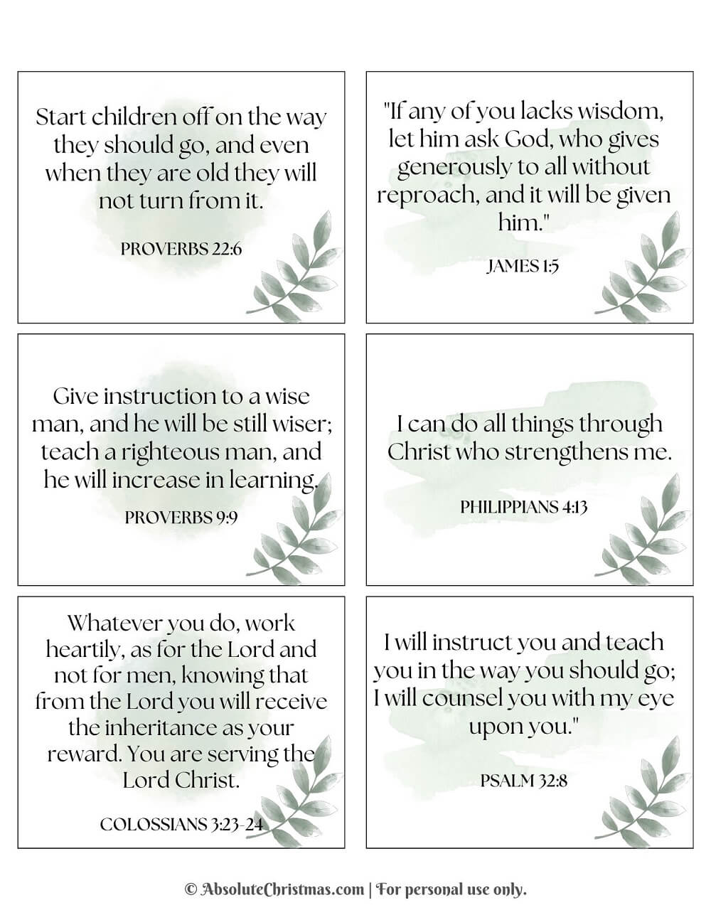 Bible Verse Cards for Teachers 1