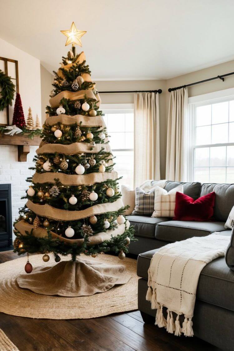 Burlap Christmas Tree Skirt