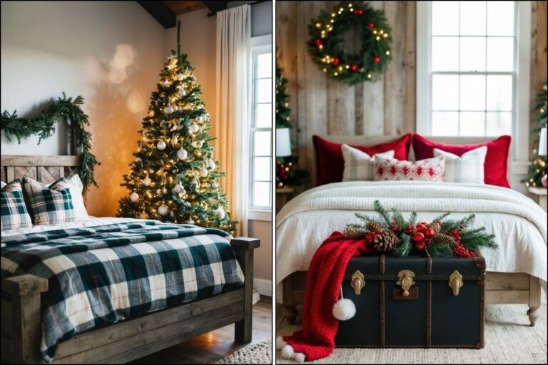 Farmhouse Christmas Bedroom Ideas