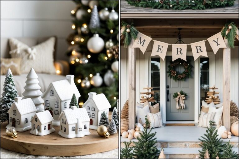 Neutral Farmhouse Christmas Decor Ideas