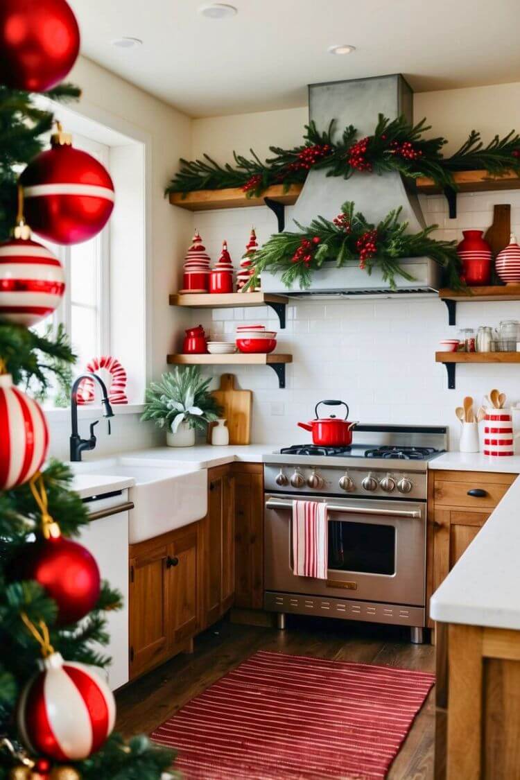 Red and White Striped Ornaments