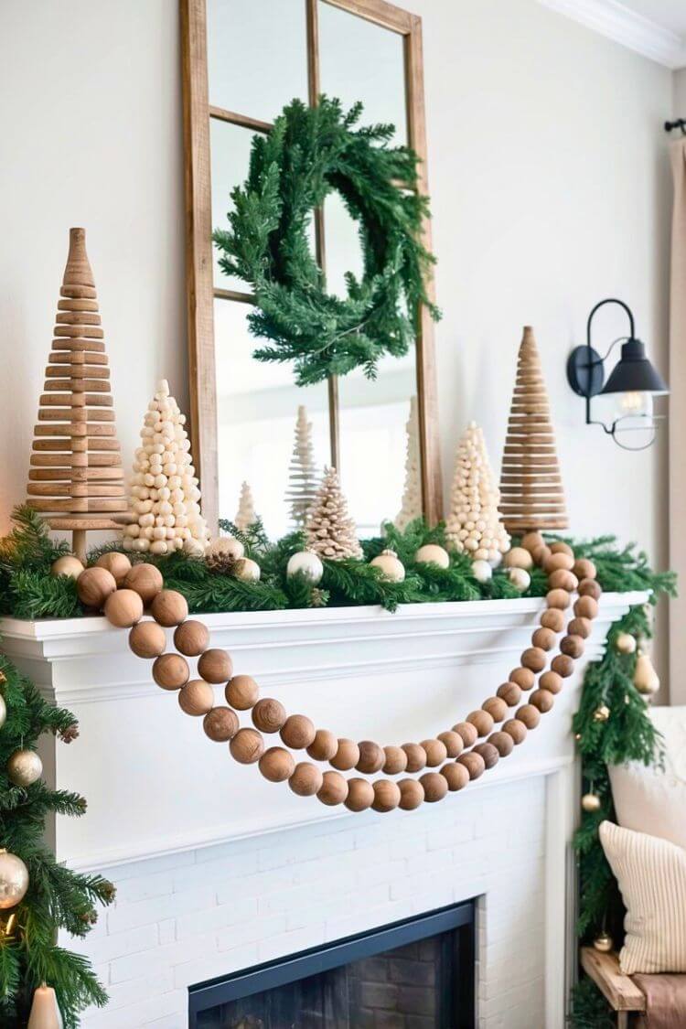 Rustic Wood Beaded Garland