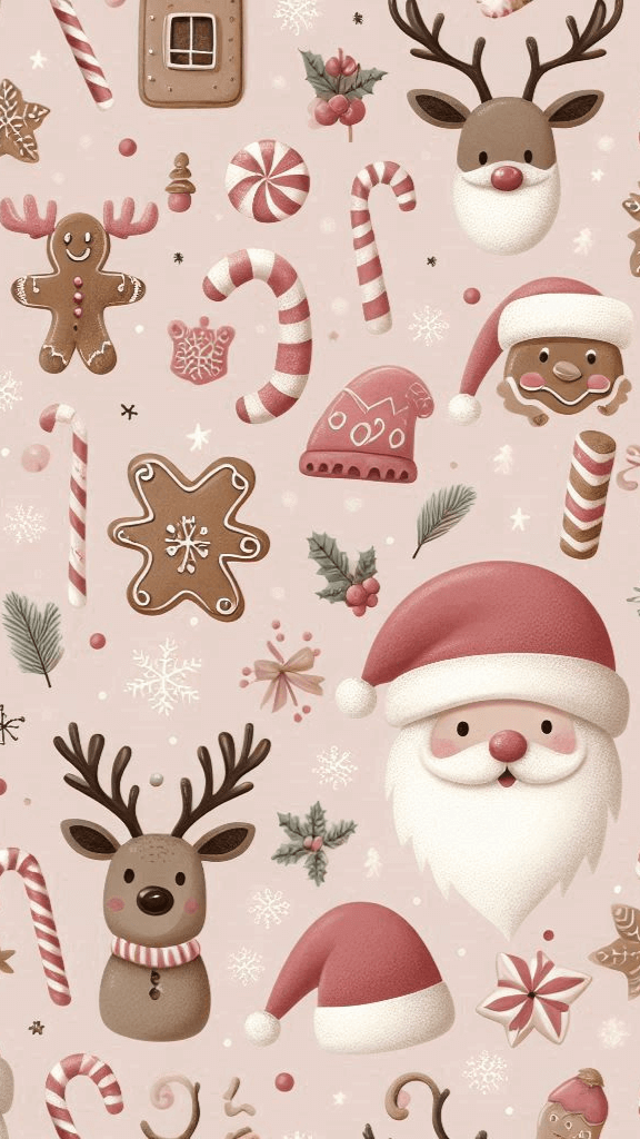 Soft Pink Christmas Pattern