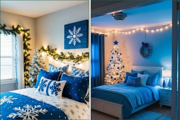 Blue Christmas Bedroom Decor Ideas featured image