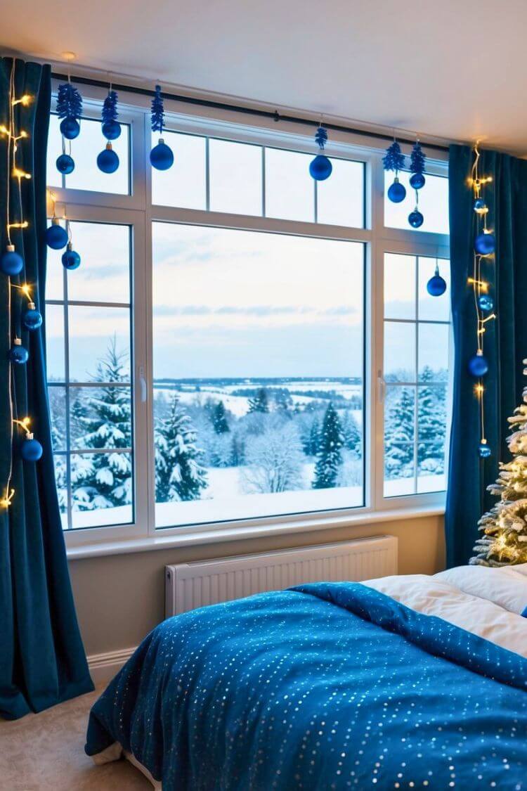 Blue Christmas Bedroom Decor Ideas